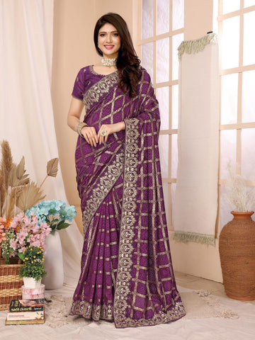 Ethnic Motifs Zari Woven Design Banarasi Saree